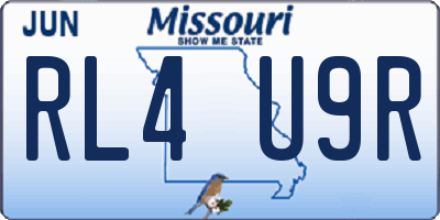 MO license plate RL4U9R