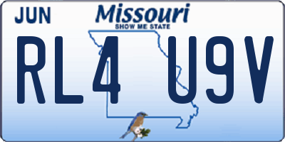 MO license plate RL4U9V