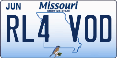 MO license plate RL4V0D