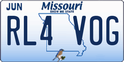 MO license plate RL4V0G