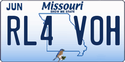 MO license plate RL4V0H