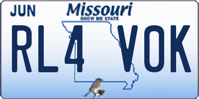 MO license plate RL4V0K
