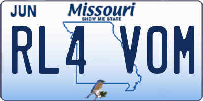 MO license plate RL4V0M