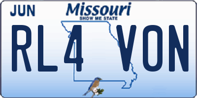 MO license plate RL4V0N