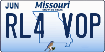 MO license plate RL4V0P