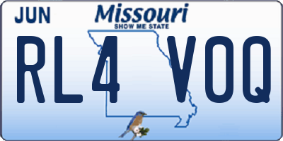 MO license plate RL4V0Q