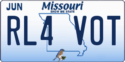 MO license plate RL4V0T