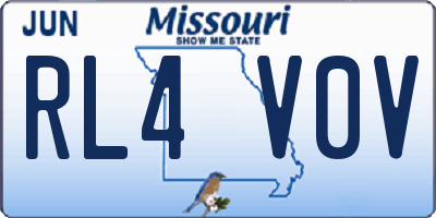 MO license plate RL4V0V