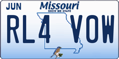 MO license plate RL4V0W