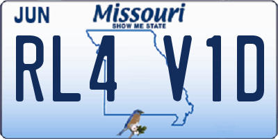MO license plate RL4V1D