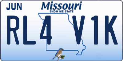 MO license plate RL4V1K