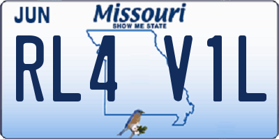MO license plate RL4V1L