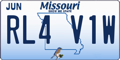 MO license plate RL4V1W