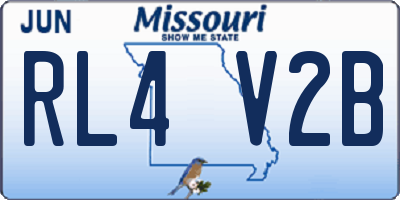 MO license plate RL4V2B