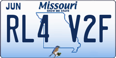 MO license plate RL4V2F
