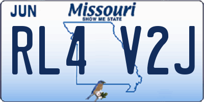 MO license plate RL4V2J
