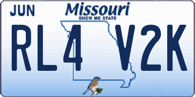 MO license plate RL4V2K