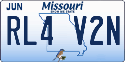 MO license plate RL4V2N