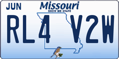 MO license plate RL4V2W