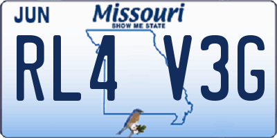 MO license plate RL4V3G
