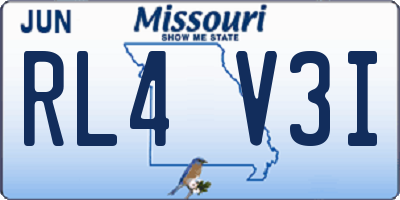 MO license plate RL4V3I