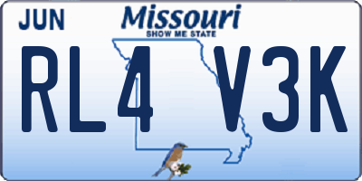 MO license plate RL4V3K