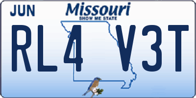 MO license plate RL4V3T