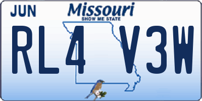 MO license plate RL4V3W