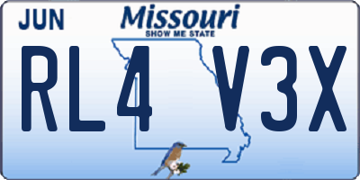 MO license plate RL4V3X