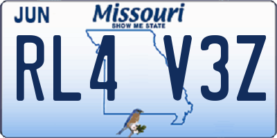MO license plate RL4V3Z