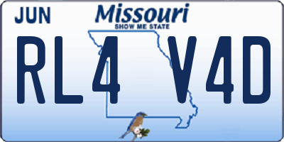 MO license plate RL4V4D