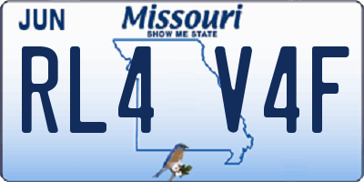 MO license plate RL4V4F
