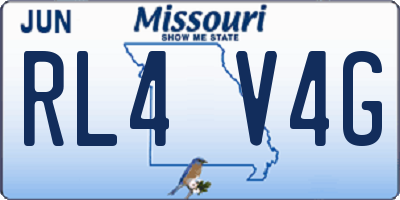 MO license plate RL4V4G