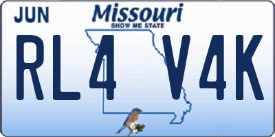 MO license plate RL4V4K