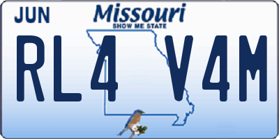 MO license plate RL4V4M