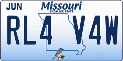 MO license plate RL4V4W