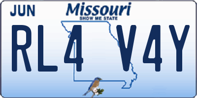 MO license plate RL4V4Y