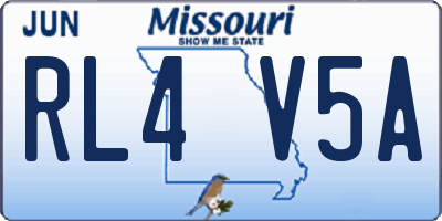 MO license plate RL4V5A