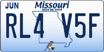 MO license plate RL4V5F