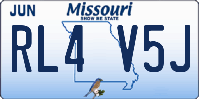 MO license plate RL4V5J