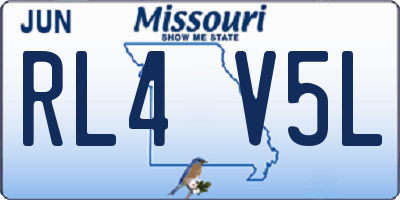 MO license plate RL4V5L
