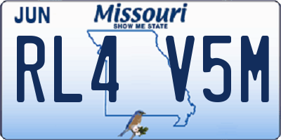 MO license plate RL4V5M