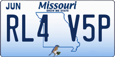 MO license plate RL4V5P