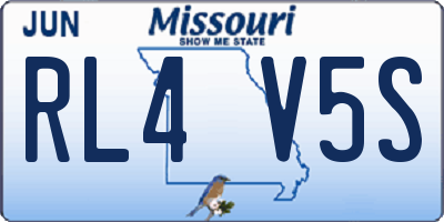MO license plate RL4V5S