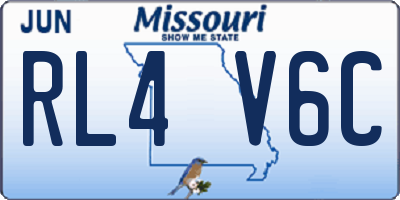MO license plate RL4V6C