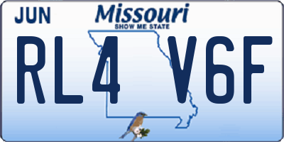 MO license plate RL4V6F