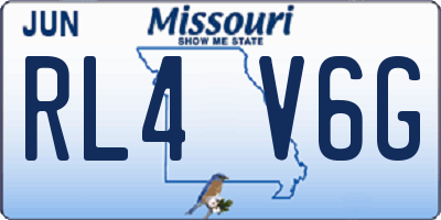 MO license plate RL4V6G