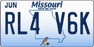 MO license plate RL4V6K