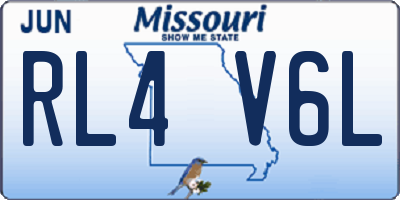 MO license plate RL4V6L
