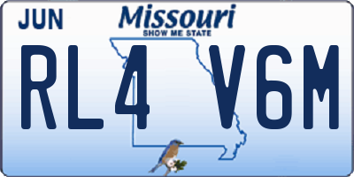 MO license plate RL4V6M
